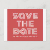 Het Briefkaart Datum opslaan, rood (Voorkant)