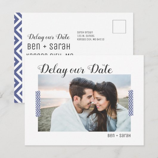 Het Briefkaart Datum uitstellen (Voorkant / Achterkant)