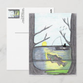 Het Briefkaart "de Visser" (Voorkant / Achterkant)