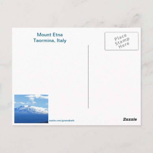 Het Briefkaart Etna-uitzicht monteren (Achterkant)