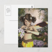 Het Briefkaart Fairy en Dragonfly (Voorkant / Achterkant)