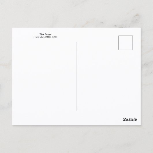 Het Briefkaart Foxes Franz Marc (Achterkant)