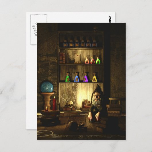 Het Briefkaart Gnome Magus (Voorkant / Achterkant)