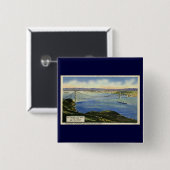 Het Briefkaart Golden Gate Bridge Vierkante Button 5,1 Cm (Voorkant /achterkant)