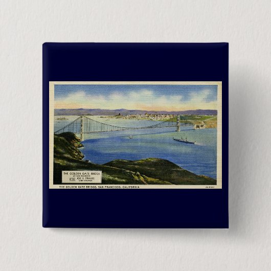 Het Briefkaart Golden Gate Bridge Vierkante Button 5,1 Cm (Voorkant)