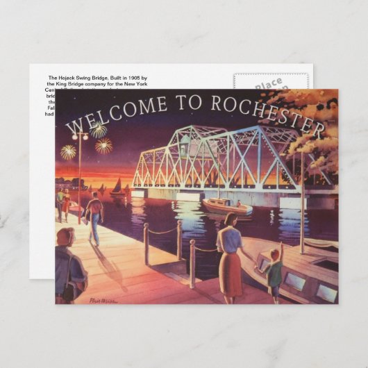 Het Briefkaart Hojack Swing Bridge (Voorkant / Achterkant)