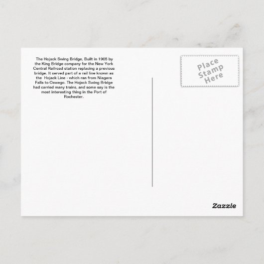 Het Briefkaart Hojack Swing Bridge (Achterkant)