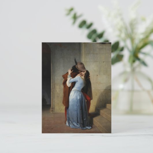 Het briefkaart Kiss / Il Bacio (Staand voorkant)