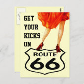 Het briefkaart KRIJGT UW SCHOPPEN OP ROUTE 66 (Voorkant / Achterkant)