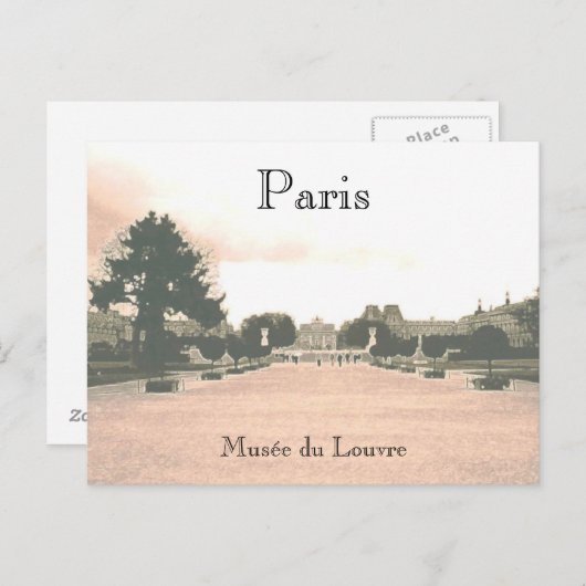 Het Briefkaart Louvre Gardens (Voorkant / Achterkant)