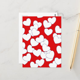 Het Briefkaart 'Love you' rood met wit hart