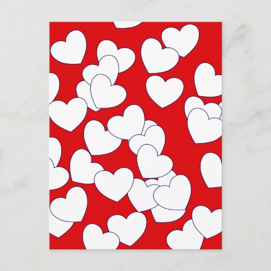 Het Briefkaart 'Love you' rood met wit hart (Voorkant)