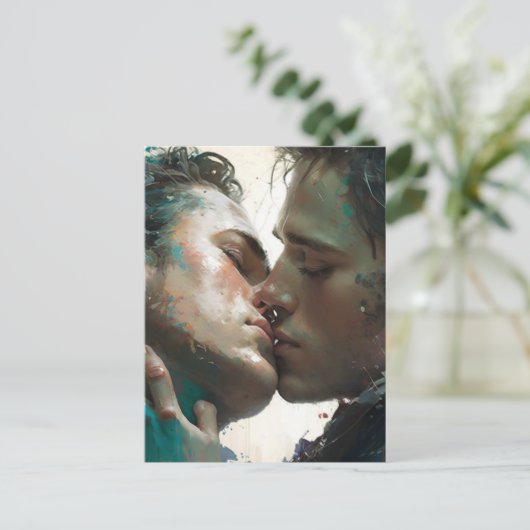 Het Briefkaart Lovers Kiss (Staand voorkant)