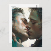 Het Briefkaart Lovers Kiss (Voorkant / Achterkant)