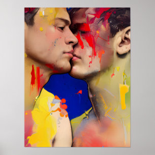 Het Briefkaart Lovers Kiss Poster