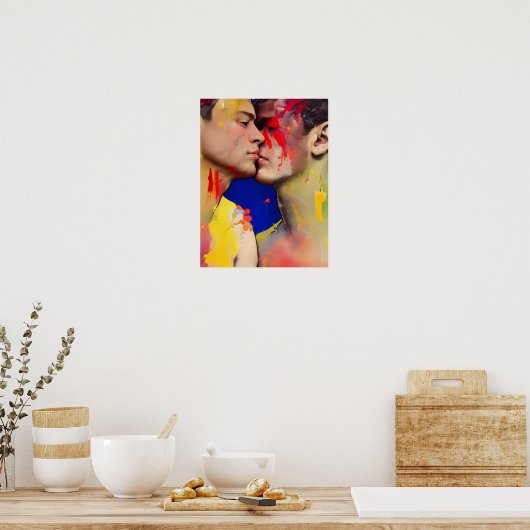 Het Briefkaart Lovers Kiss Poster (Keuken)