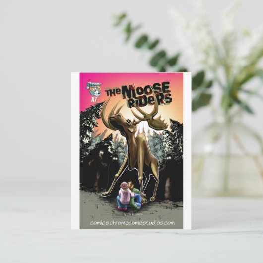 Het Briefkaart Moose Riders #1 (Staand voorkant)