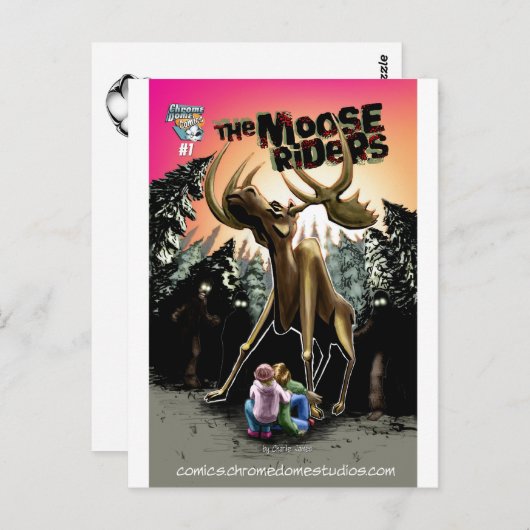 Het Briefkaart Moose Riders #1 (Voorkant / Achterkant)