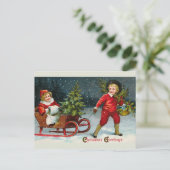 Het Briefkaart "naar huis brengend van Kerstmis (Staand voorkant)