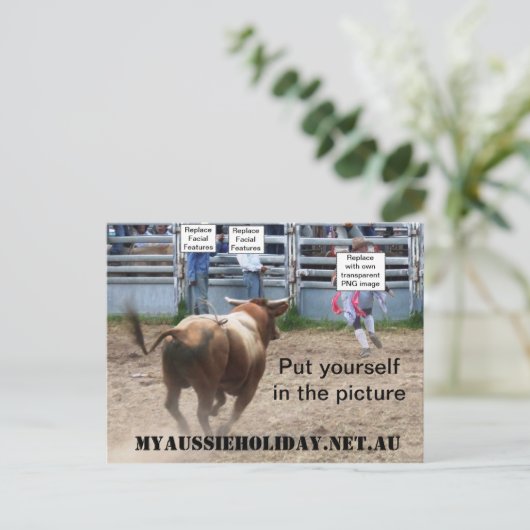 Het Briefkaart 'Oplaadstier' aanpassen (Staand voorkant)