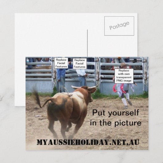 Het Briefkaart 'Oplaadstier' aanpassen (Voorkant / Achterkant)