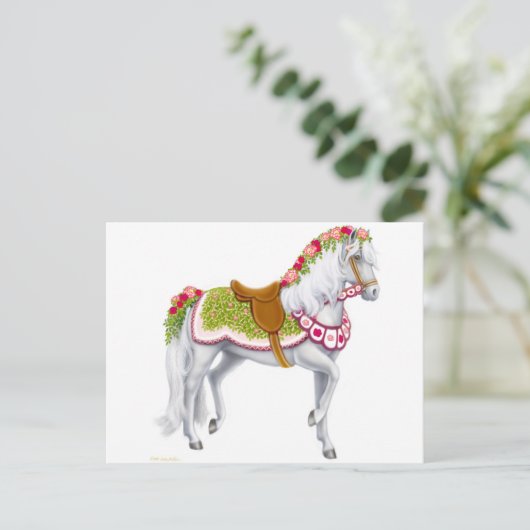 Het Briefkaart Roos paarden (Staand voorkant)