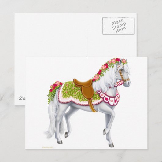 Het Briefkaart Roos paarden (Voorkant / Achterkant)