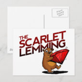 Het briefkaart Scarlet Lemming (met titel) (Voorkant / Achterkant)