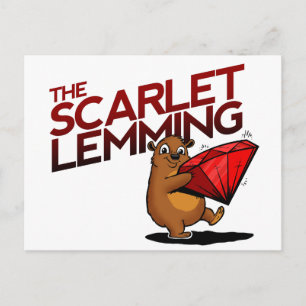 Het briefkaart Scarlet Lemming (met titel)