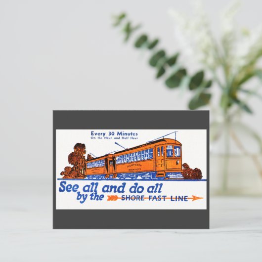 Het Briefkaart Shore Fast Line Trolley Service (Staand voorkant)
