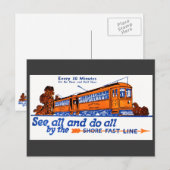 Het Briefkaart Shore Fast Line Trolley Service (Voorkant / Achterkant)