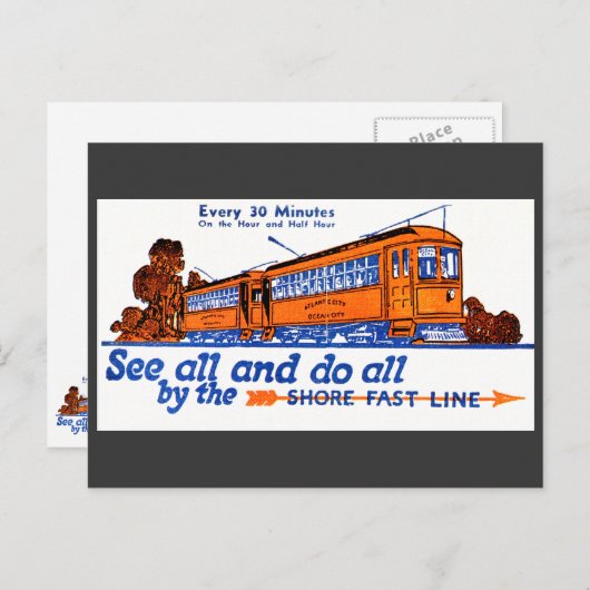 Het Briefkaart Shore Fast Line Trolley Service (Voorkant / Achterkant)