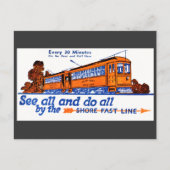 Het Briefkaart Shore Fast Line Trolley Service (Voorkant)