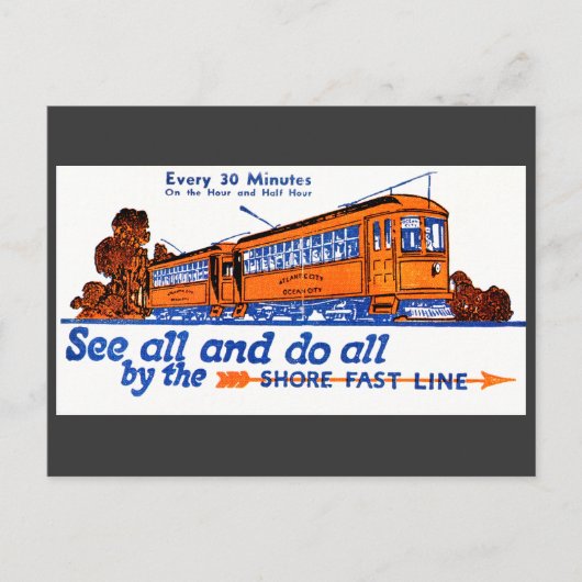 Het Briefkaart Shore Fast Line Trolley Service (Voorkant)