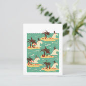 Het Briefkaart Surfing Cartoon Illustratie II (Staand voorkant)