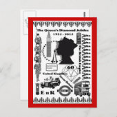 Het Briefkaart ter herdenking van de Queens Diamon (Voorkant / Achterkant)