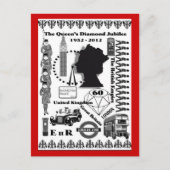 Het Briefkaart ter herdenking van de Queens Diamon (Voorkant)