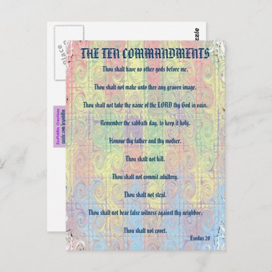 Het Briefkaart Tien Geboden (Voorkant / Achterkant)