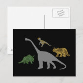 Het Briefkaart van 4 dinos (Voorkant / Achterkant)