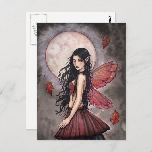 Het Briefkaart van Autumn Fairy (Voorkant / Achterkant)