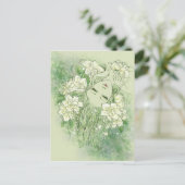 Het Briefkaart van bloemblaadjes en van Parels (Staand voorkant)