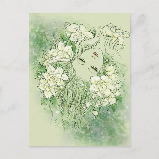 Het Briefkaart van bloemblaadjes en van Parels (Voorkant)