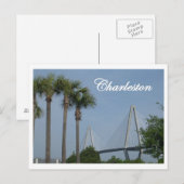 Het Briefkaart van Charleston, Zuid-Carolina (Voorkant / Achterkant)