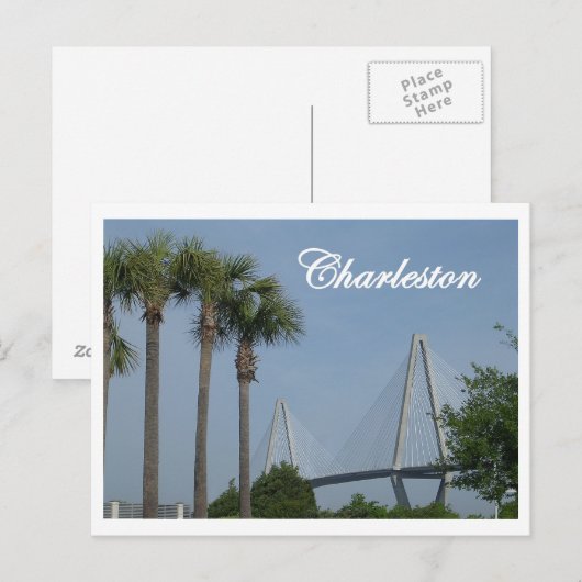 Het Briefkaart van Charleston, Zuid-Carolina (Voorkant / Achterkant)