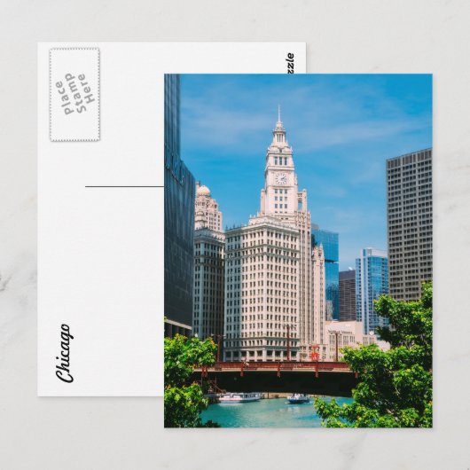 Het briefkaart van Chicago (Voorkant / Achterkant)