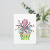 Het Briefkaart van Cupcake van de octopus (Staand voorkant)
