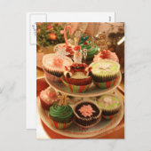 Het briefkaart van Cupcake van Kerstmis (Voorkant / Achterkant)