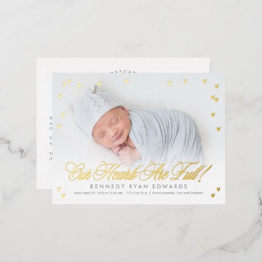 Het Briefkaart van de Aankondiging van de Folie va (Voorkant / Achterkant)