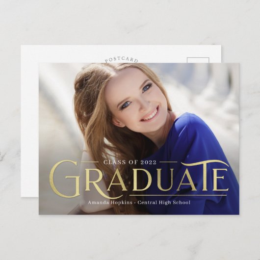 Het Briefkaart van de Aankondiging van het Afstude (Voorkant / Achterkant)