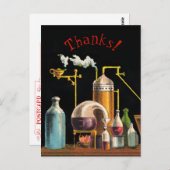 Het Briefkaart van de alchemist Mad Scientist (Voorkant / Achterkant)